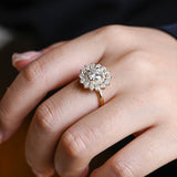 Stunning 0.5 - 1.5 CT Round Moissanite Engagement Ring with Double Halo Design 4