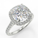 Halo Engagement Ring Featuring 2.15 CT Cushion Moissanite 7