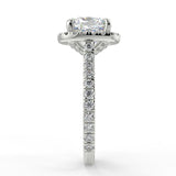 Halo Engagement Ring Featuring 2.15 CT Cushion Moissanite 9