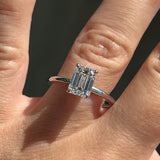 Stunning 1.70 CT Emerald Moissanite Engagement Ring with Hidden Halo Design 3