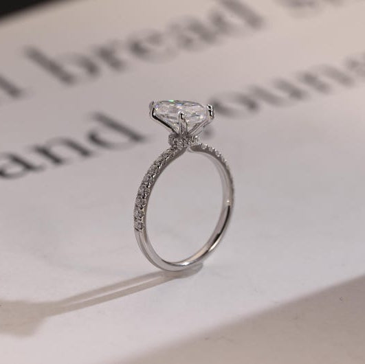 Marquise Pave Lab Grown Diamond Engagement Ring