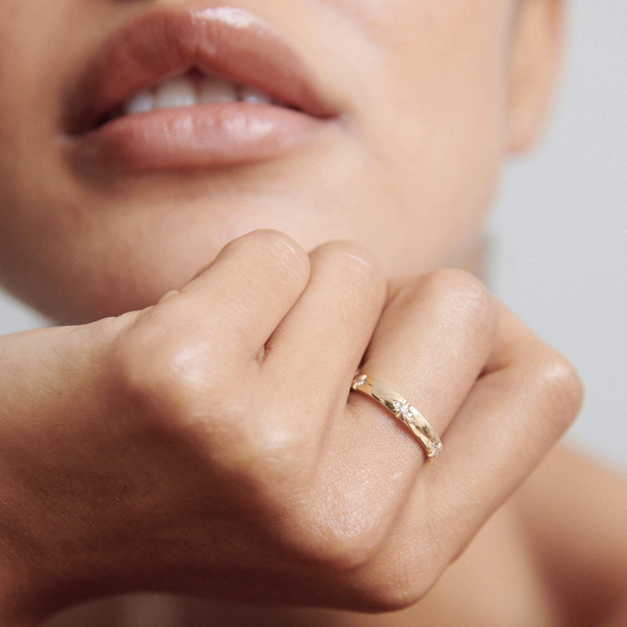 Flush Setting Wedding Band Featuring 0.15 TCW Round Moissanite 2