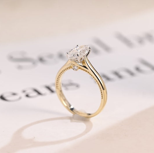 Stunning 1.0 - 2.0 CT Marquise Moissanite Engagement Ring Solitaire Style 7