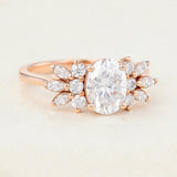 Oval Cluster Lab-Grown Diamond Engagement Ring
