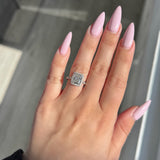 Stunning 2.03 CT Radiant Moissanite Engagement Ring with Halo & Pave Design 1