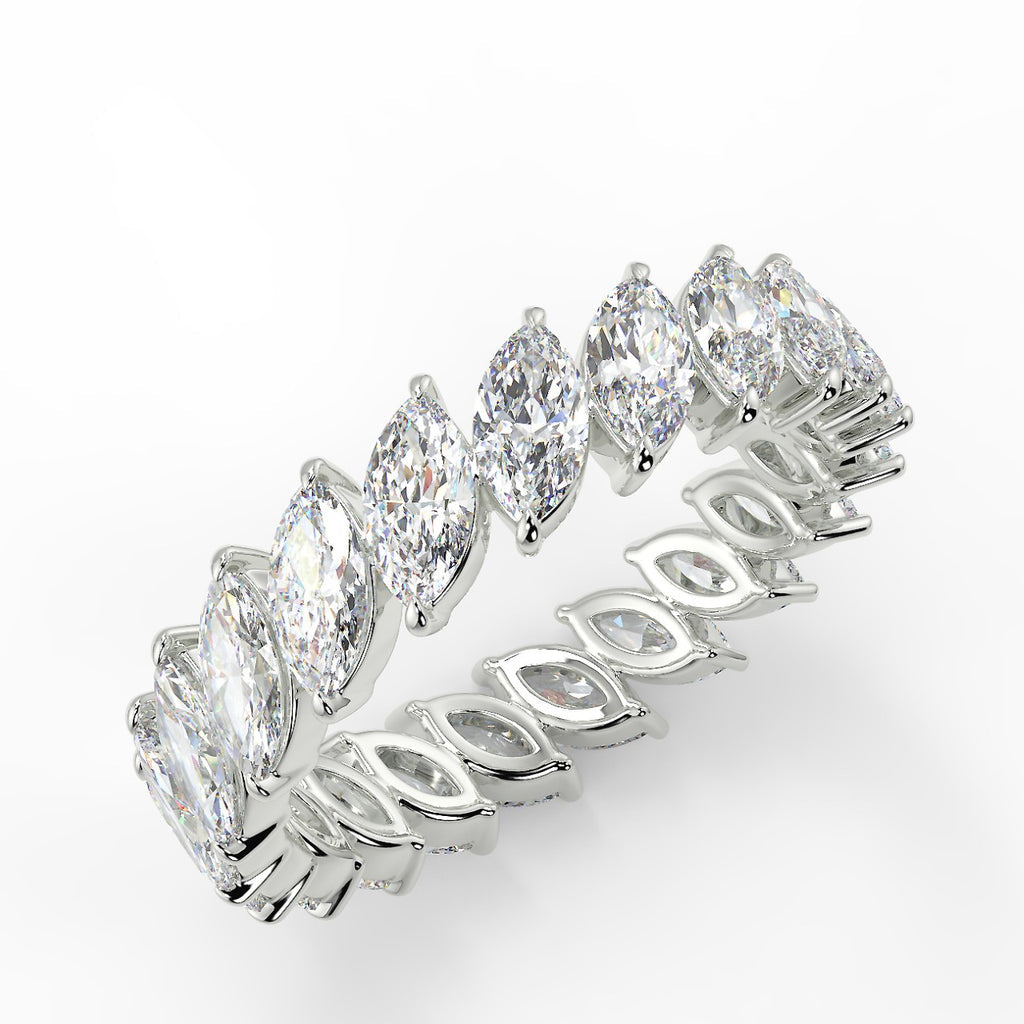 Full Eternity Wedding Band Featuring 3.15 TCW Marquise Moissanite 1