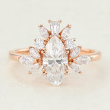 Marquise Cluster Lab-Grown Diamond Engagement Ring