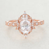 Pear Vintage Art Deco Lab-Grown Diamond Engagement Ring
