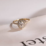 Stunning 1.0 - 2.0 CT Oval Moissanite Engagement Ring with Pave & Halo Design 1