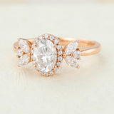 Oval Cluster Lab-Grown Diamond Engagement Ring