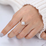 Round Cluster Lab-Grown Diamond Engagement Ring