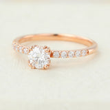Round Pave Lab-Grown Diamond Engagement Ring