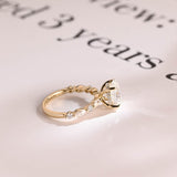 Stunning 1.0 - 2.0 CT Oval Moissanite Engagement Ring with Pave & Hidden Halo Design 9