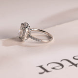 Stunning 1.0 - 2.0 CT Cushion Moissanite Engagement Ring With Pave & Halo Design 10