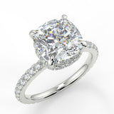 Hidden Halo Engagement Ring Featuring 2.15 CT Cushion Moissanite 7
