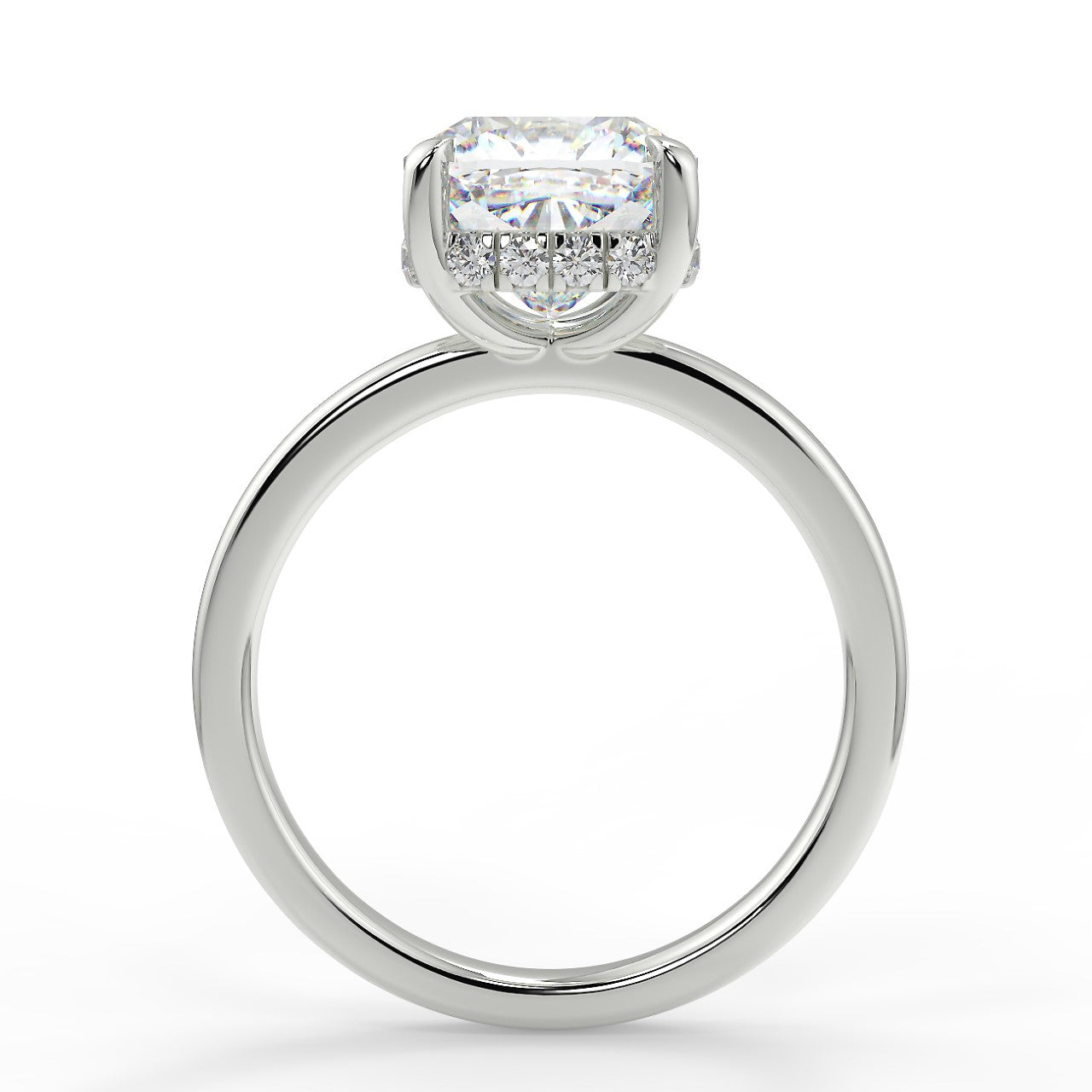 Hidden Halo Engagement Ring Featuring 2.15 CT Cushion Moissanite 5