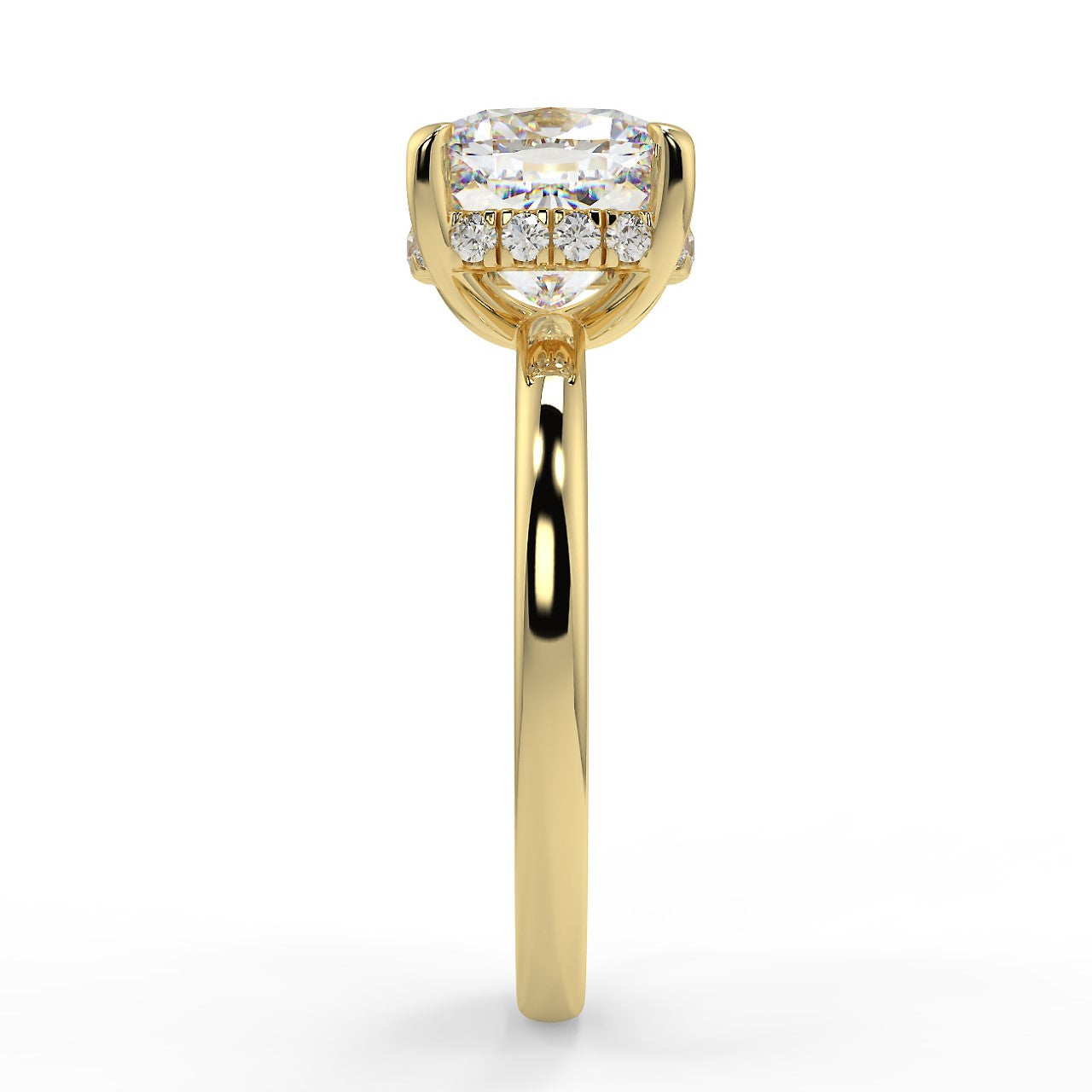 Hidden Halo Engagement Ring Featuring 2.15 CT Cushion Moissanite 3