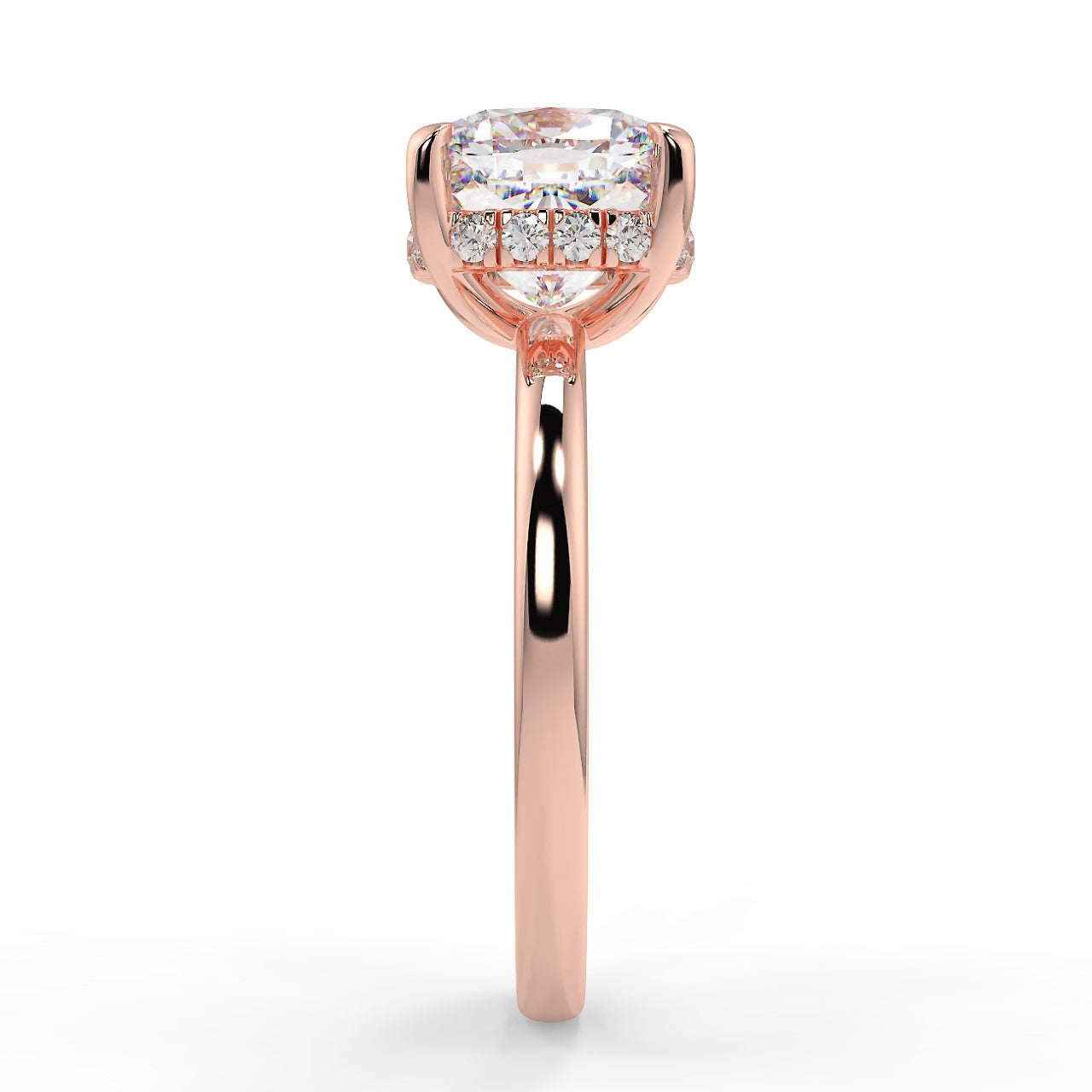 Hidden Halo Engagement Ring Featuring 2.15 CT Cushion Moissanite 9