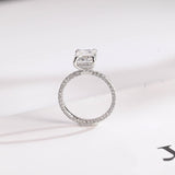 Stunning 1.0 - 2.0 CT Emerald Moissanite Engagement Ring with Hidden Halo Design 8