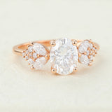 Oval Cluster Lab-Grown Diamond Engagement Ring