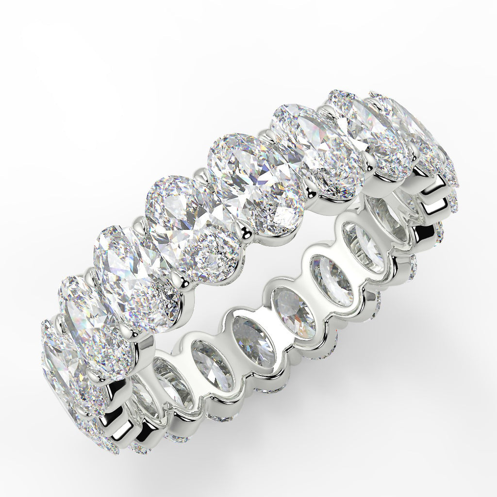 Full Eternity Wedding Band Featuring 4.60 TCW Oval Moissanite 1