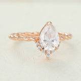 Pear Cluster & Twisted Shank Lab-Grown Diamond Engagement Ring