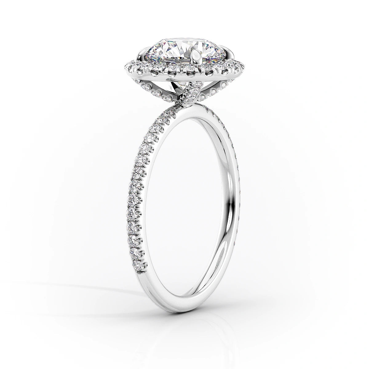 Halo Engagement Ring Featuring 1.5 CT Pear Moissanite 2