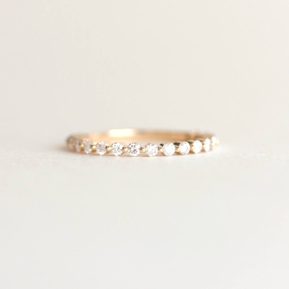 Half Eternity Wedding Band Featuring 0.38 TCW Round Moissanite 1
