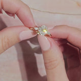 1.0 CT Oval Shaped Moissanite Engagement Ring In Cluster Design 17