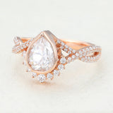 Pear Cluster & Bezel Lab-Grown Diamond Engagement Ring