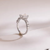 Stunning 1.0 - 2.0 CT Emerald Moissanite Engagement Ring with Pave Design 5