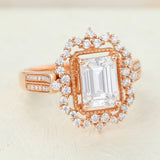 Emerald Cluster Lab-Grown Diamond Engagement Ring