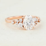 Oval Cluster Lab-Grown Diamond Engagement Ring