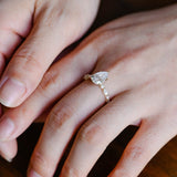 Stunning 1.0 - 2.0 CT Pear Moissanite Engagement Ring with Half Pave Design 4