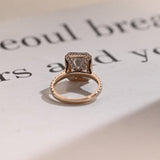 Stunning 1.0 - 2.0 CT Radiant Moissanite Engagement Ring with Pave & Halo Design 3