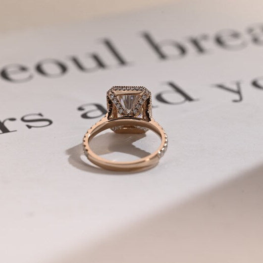 Radiant Halo & Pave Lab Grown Diamond Engagement Ring