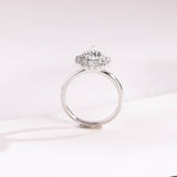 Stunning 1.0 - 2.0 CT Pear Moissanite Engagement Ring with Cluster Design 5