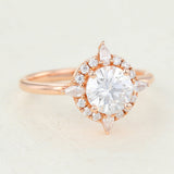 Round Cluster Lab-Grown Diamond Engagement Ring