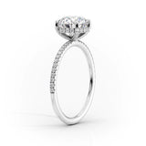 Hidden Halo & Pave Engagement Ring Featuring 2.0 CT Emerald Moissanite 2