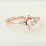 Round Cluster Lab-Grown Diamond Engagement Ring