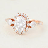 Oval Cluster Lab-Grown Diamond Engagement Ring