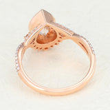 Pear Cluster & Bezel Lab-Grown Diamond Engagement Ring
