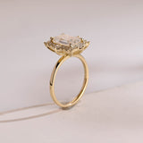Stunning 1.0 - 2.0 CT Emerald Moissanite Engagement Ring With Halo Design 5