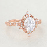 Oval Vintage Art Deco Lab-Grown Diamond Engagement Ring