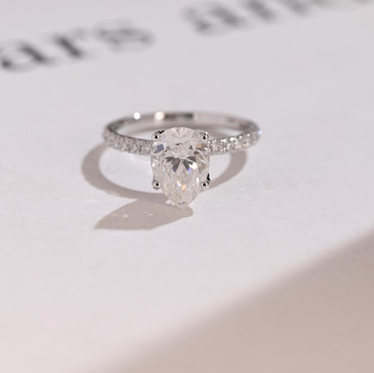 Pear Pave Lab Grown Diamond Engagement Ring