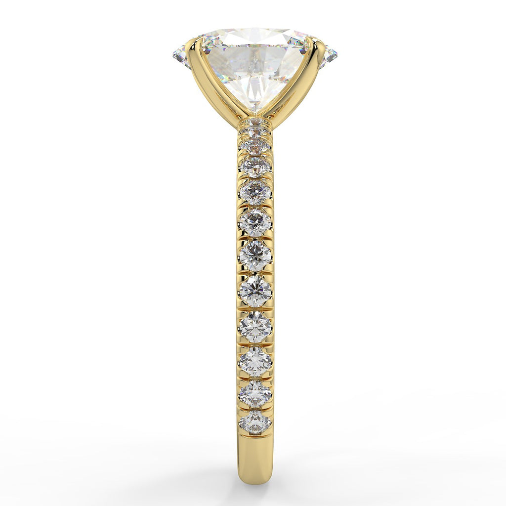 Pave Engagement Ring Featuring 1.91 CT Oval Moissanite 3