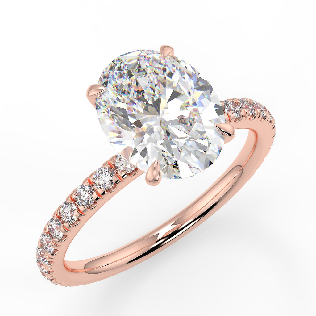 Pave Engagement Ring Featuring 1.91 CT Oval Moissanite 7
