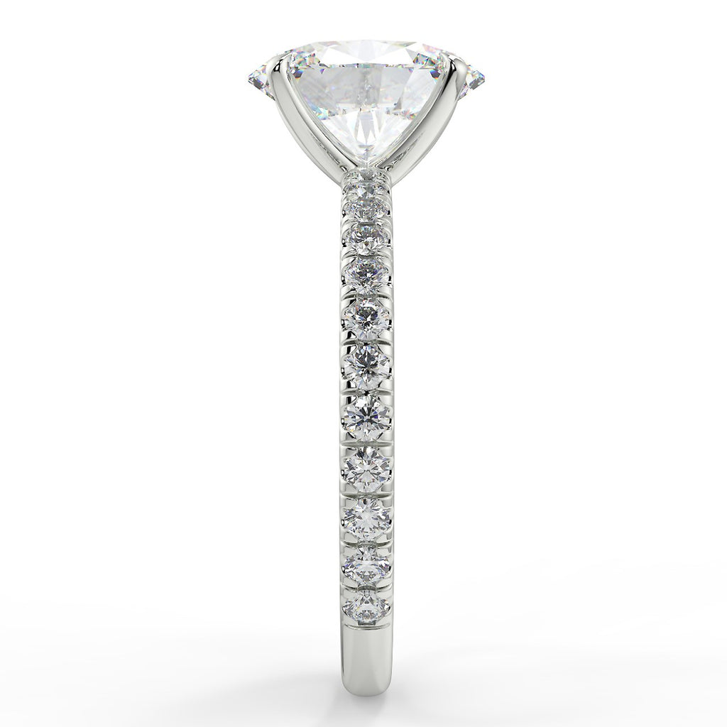 Pave Engagement Ring Featuring 1.91 CT Oval Moissanite 6