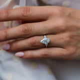 Pear Three Stone Lab Grown Diamond Engagement Ring