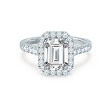 Emerald Halo & Pave Lab Grown Diamond Engagement Ring